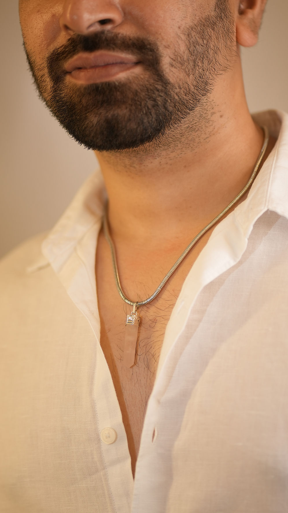 Tula Men Rose Quartz Necklace