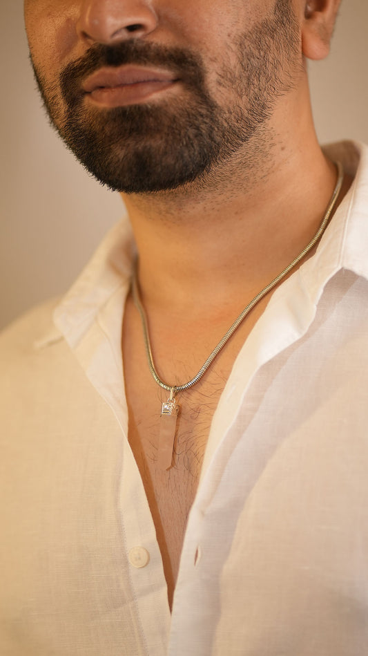 Tula Men Rose Quartz Necklace