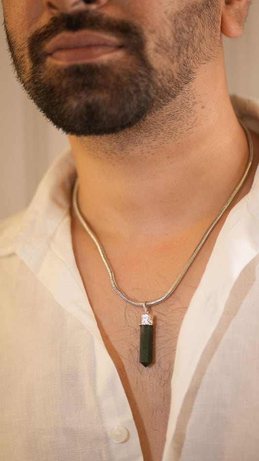 Tula Men Green Aventurine Necklace